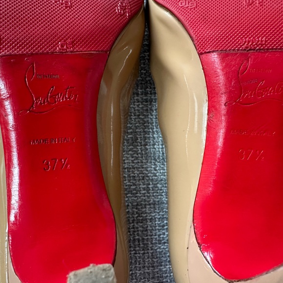 Louboutin Simple Pump 85 Nude Patent Calf Almond Toe - Picture 6 of 9